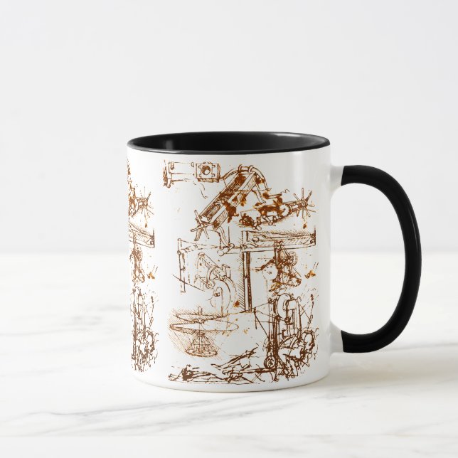 Leonardo Da Vinci skissade kaffemuggen Mugg (Höger)