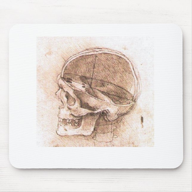 Leonardo da Vinci Skull Anatomy Fine Art Musmatta (Framsidan)