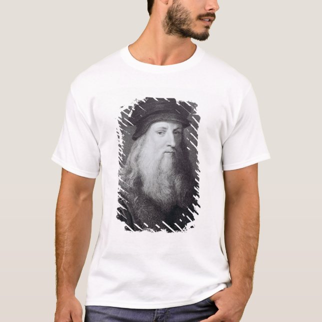 Leonardo Da Vinci som inristas av Raphael Tee Shirt (Framsida)