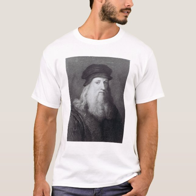 Leonardo Da Vinci som inristas av Raphael Tröja (Framsida)