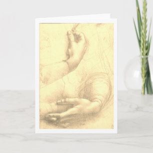 Leonardo da Vinci, Studie av en kvinnas Händer Kort