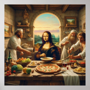 Leonardo Da Vinci tar emot vänner Poster