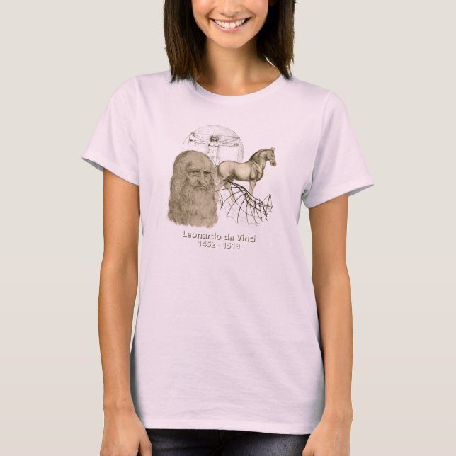 Leonardo da Vinci Tee Shirt (Framsida)