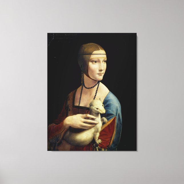 Leonardo da Vinci – The Lady with an Ermine Canvastryck (Framsida)