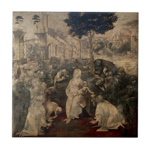 Leonardo da Vinci: Timeles Adoration of the Magi Kakelplatta