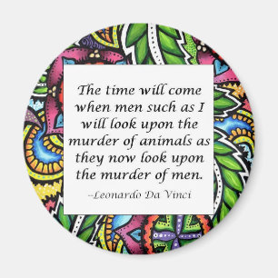 Leonardo Da Vinci vegetariskt citationstecken Magnet