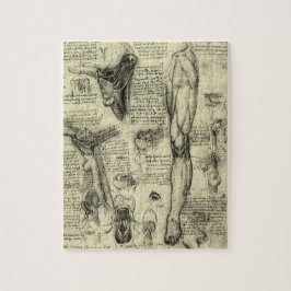 Leonardo da Vinci Vintage Human Anatomy Larynx Leg Pussel