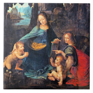 Leonardo da Vinci - Virgin i Sten Kakelplatta