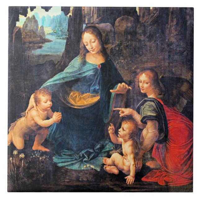 Leonardo da Vinci - Virgin i Sten Kakelplatta (Framsidan)