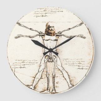 Leonardo Da Vinci Vitruvian Clock Stor Klocka