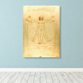 Leonardo Da Vinci, Vitruvian Man, Golden Ratio Canvastryck