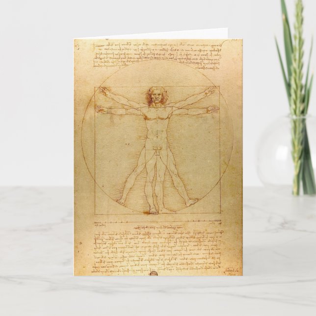 Leonardo Da Vinci, Vitruvian Man, Golden Ratio Kort (Framsida)