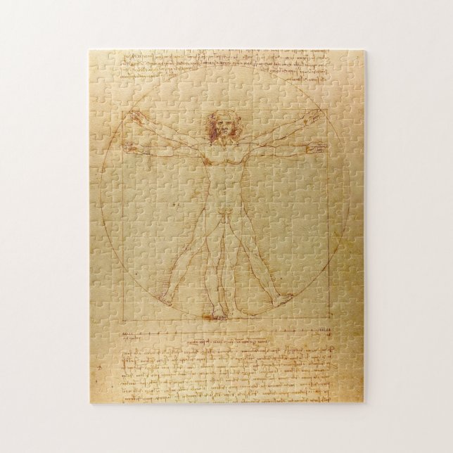 Leonardo Da Vinci, Vitruvian Man, Golden Ratio Pussel (Vertikal)