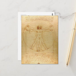 Leonardo Da Vinci, Vitruvian Man, Gyllene Snittet Vykort