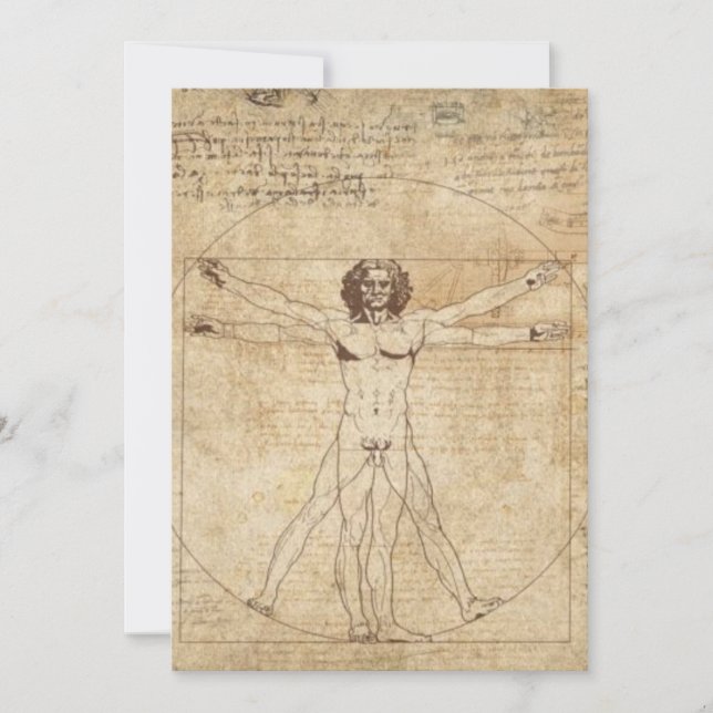 Leonardo Da Vinci Vitruvian Man Inbjudningar (Framsida)