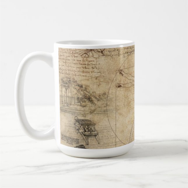 Leonardo Da Vinci Vitruvian Man Kaffemugg (Vänster)