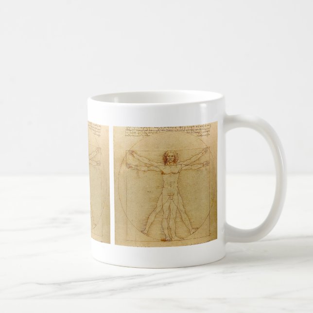 Leonardo da Vinci , Vitruvian Man Kaffemugg (Höger)