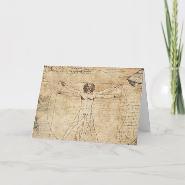 Leonardo Da Vinci Vitruvian Man Kort (Framsida)