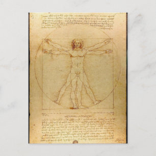 Leonardo Da Vinci - Vitruvian Man Painting Vykort