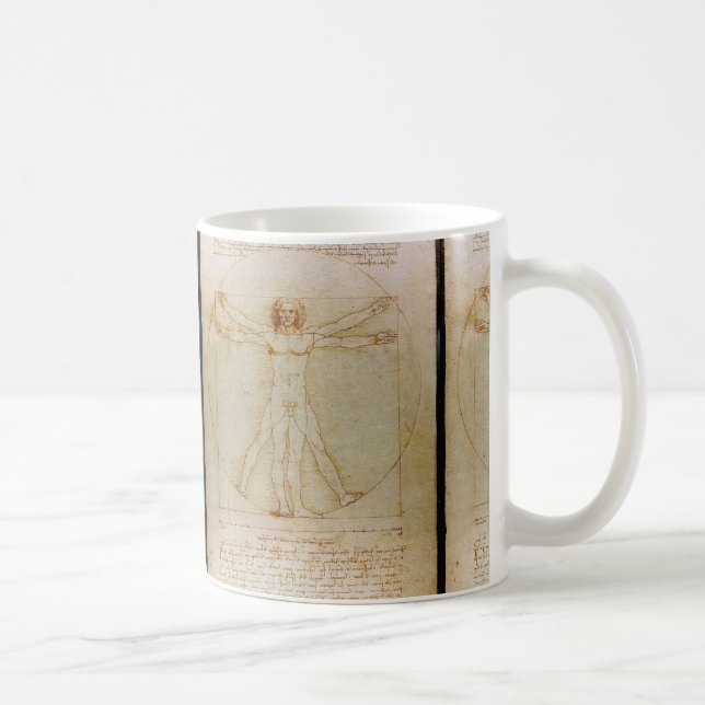Leonardo Da Vinci, Vitruvian Man,Renaissance Kaffemugg (Höger)