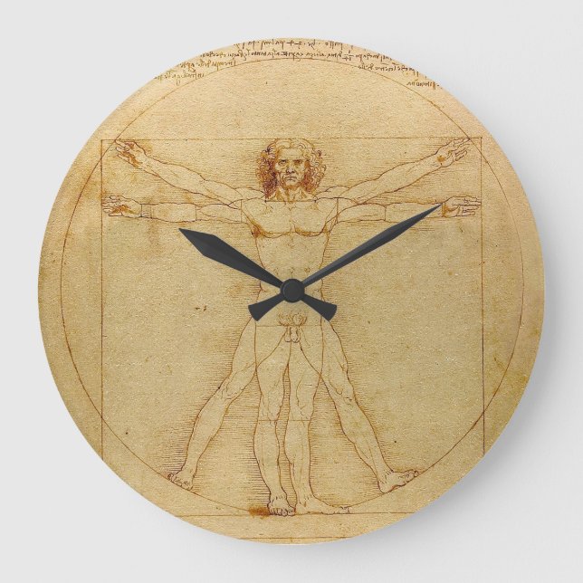 Leonardo da Vinci , Vitruvian Man Stor Klocka (Framsida)