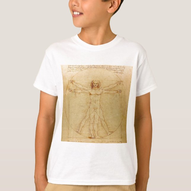 Leonardo da Vinci , Vitruvian Man Tee (Framsida)