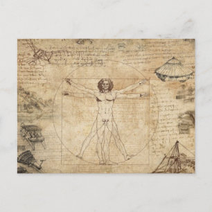 Leonardo Da Vinci Vitruvian Man Vykort