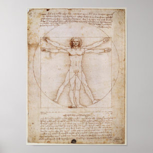 Leonardo Da Vinci Vitruvian manaffisch Poster