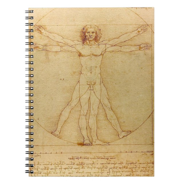 Leonardo Da Vinci Vitruvian mananatomi Anteckningsbok (Framsidan)