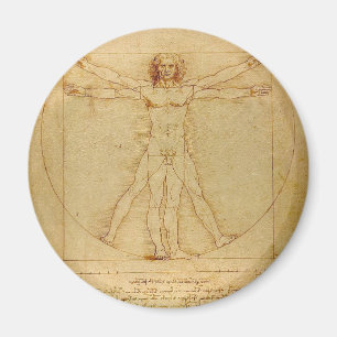 Leonardo Da Vinci - Vitruvian manmålning Magnet