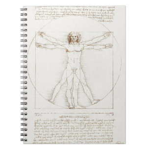 Leonardo da Vinci Vitruvianske mannen Vintage kons Anteckningsbok