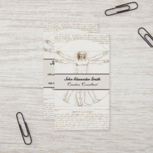 Leonardo da Vinci Vitruviusmanen Vintage Konst Visitkort
