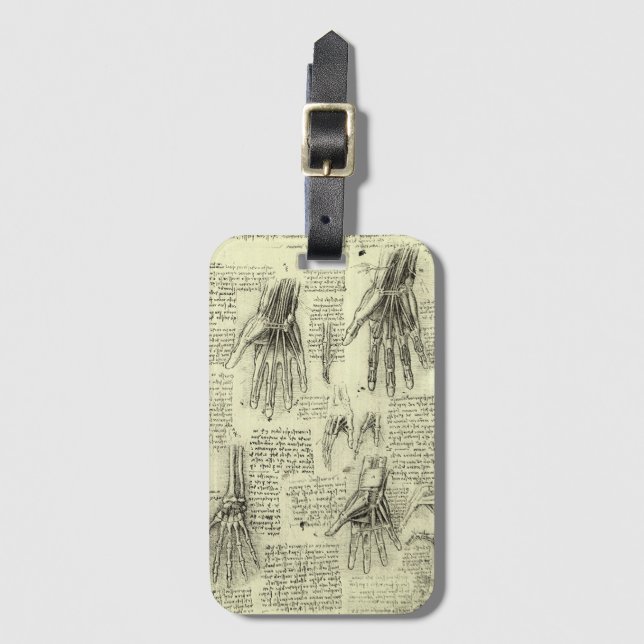 Leonardo da Vinci's Anatomy of the Human Hand Bagagebricka (Framsida vertikal)