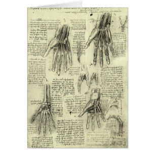 Leonardo da Vinci's Anatomy of the Human Hand Hälsningskort