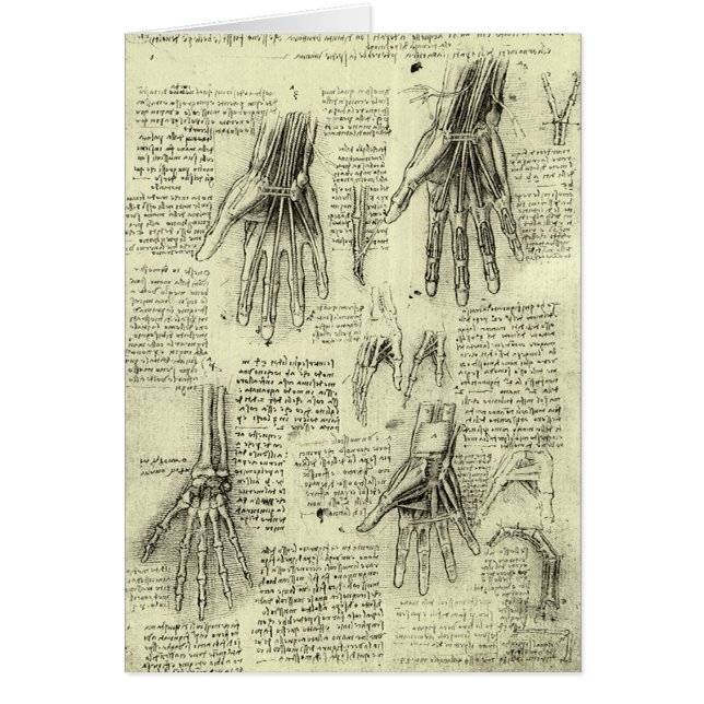 Leonardo da Vinci's Anatomy of the Human Hand Hälsningskort (Framsidan)