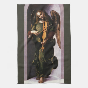 Leonardo da Vincis Ängel i grönt med en vielle Kökshandduk