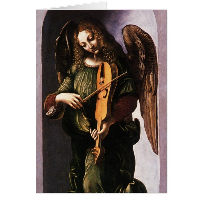Leonardo da Vincis ängel i Grönt med Vielle Hälsningskort (Framsidan)