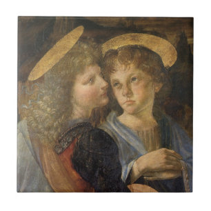 Leonardo da Vincis änglar i Kristi dop Kakelplatta