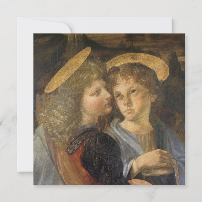 Leonardo da Vincis änglar i Kristi dop Kort (Framsida)