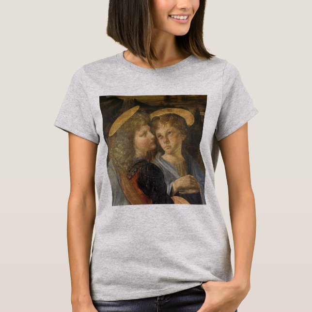 Leonardo da Vincis Änglar till Kristi dop Tee Shirt (Framsida)
