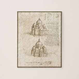 Leonardo da Vincis arkitektoniska katedralstudie Pussel