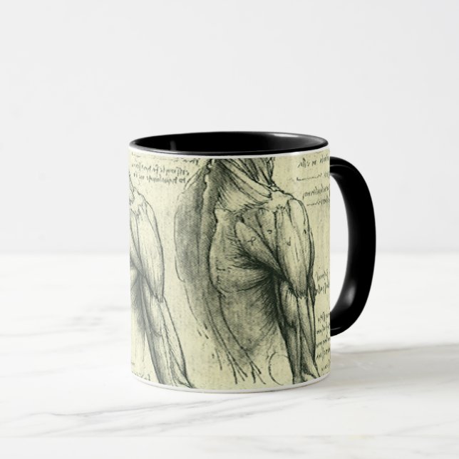 Leonardo da Vincis Arm och Shoulder Anatomy Mugg (Framsida höger)