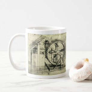 Leonardo da Vincis armborst driven av en gångmaski Kaffemugg