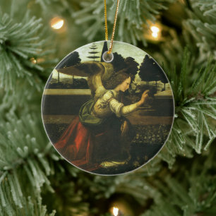 Leonardo da Vincis Bebådelsen Julgransprydnad Keramik