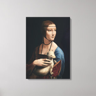 Leonardo da Vincis Dam med en Ermine (ca 1490) Canvastryck