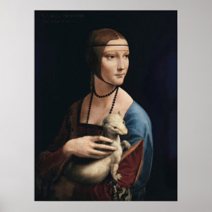 Leonardo da Vincis Dam med en hermelin Poster