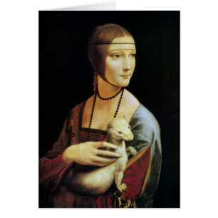 Leonardo da Vincis Dam med hermelin Hälsningskort