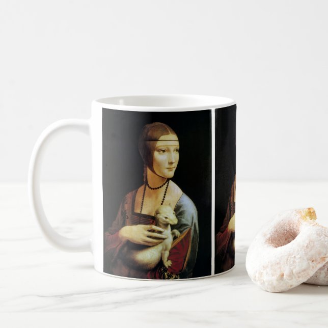 Leonardo da Vincis Dam med hermelin Kaffemugg (Med munk)