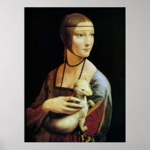 Leonardo da Vincis Dam med hermelin Poster