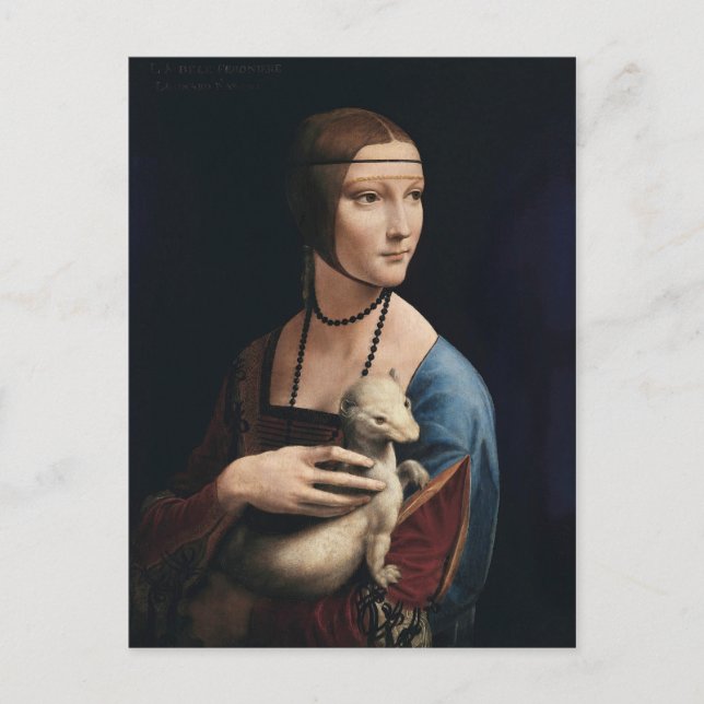 Leonardo da Vincis Dam med hermelin  Vykort (Framsida)